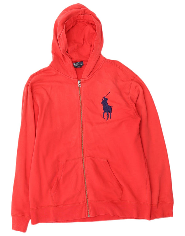 Polo Ralph Lauren Boys Zip Hoodie Sweater 15-16 Years Red Cotton