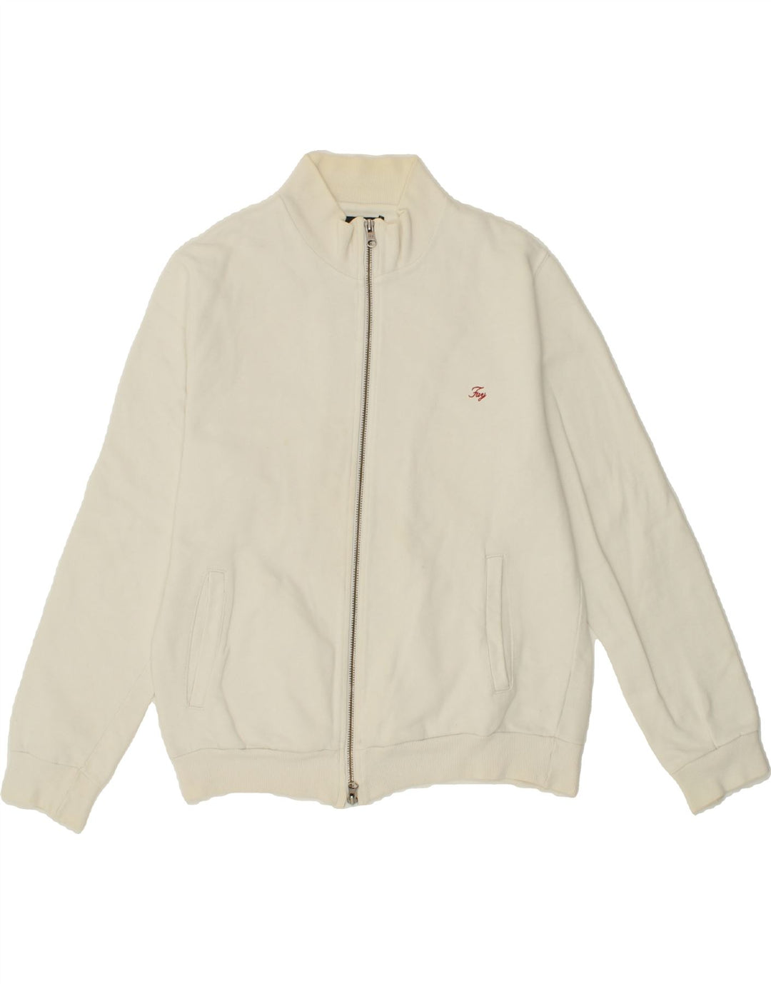 FAY Womens Tracksuit Top Jacket UK 14 Medium Off White Cotton Vintage Fay and Second-Hand Fay from Messina Hembry 