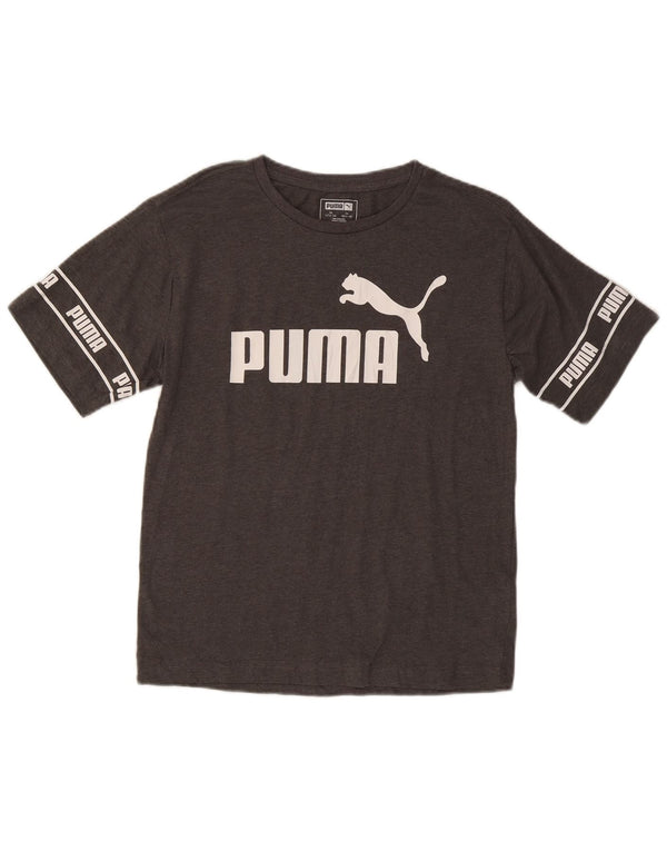 T-shirt grafica da bambino Puma Top 12-13 anni Large in cotone grigio
