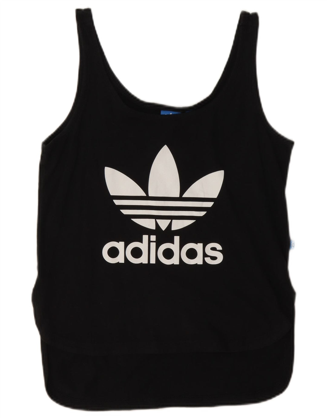 Canottiera grafica da donna Adidas UK 10 piccola in cotone nero