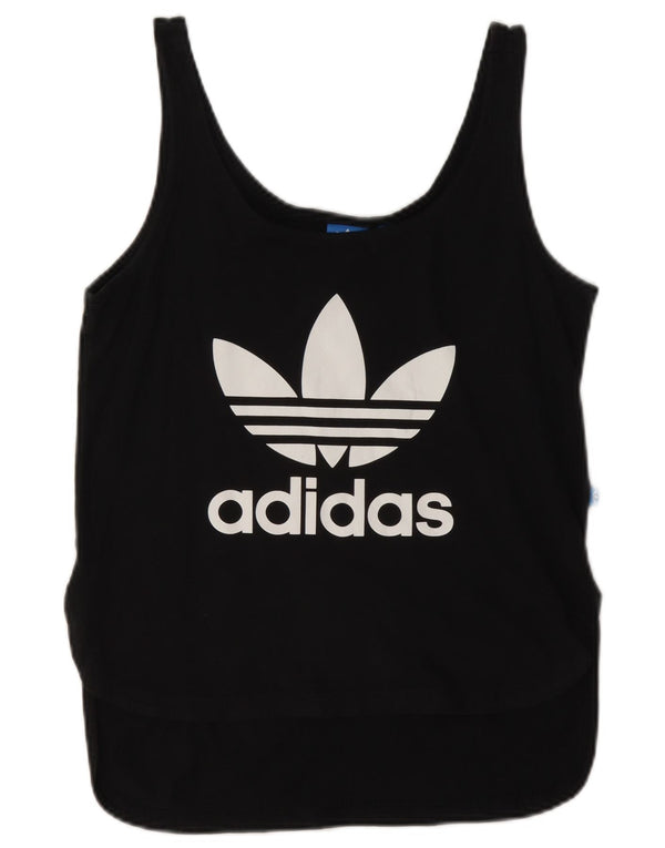 Canottiera grafica da donna Adidas UK 10 piccola in cotone nero