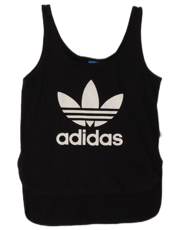 Canottiera grafica da donna Adidas UK 10 piccola in cotone nero