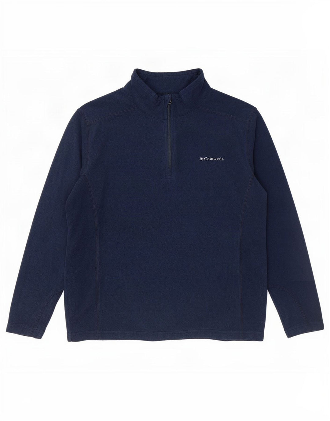 Maglione in pile da uomo Columbia con zip e collo, grande, in poliestere blu navy