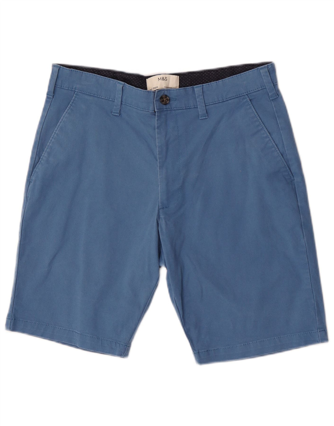 Pantaloncini chino da uomo Marks & Spencer W30 cotone blu medio