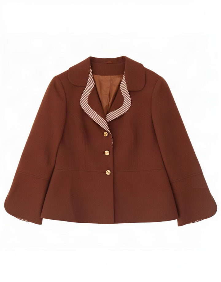 Giacca blazer vintage da donna a 3 bottoni IT 50 XL Marrone