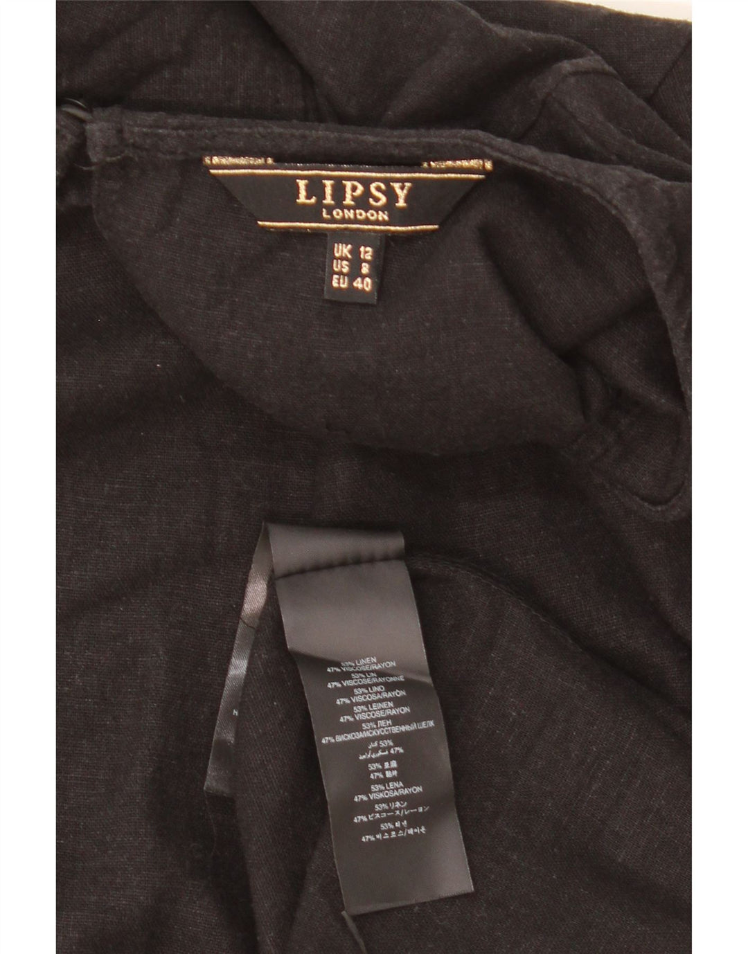 Abito a trapezio da donna Lipsy UK 12 Lino nero medio