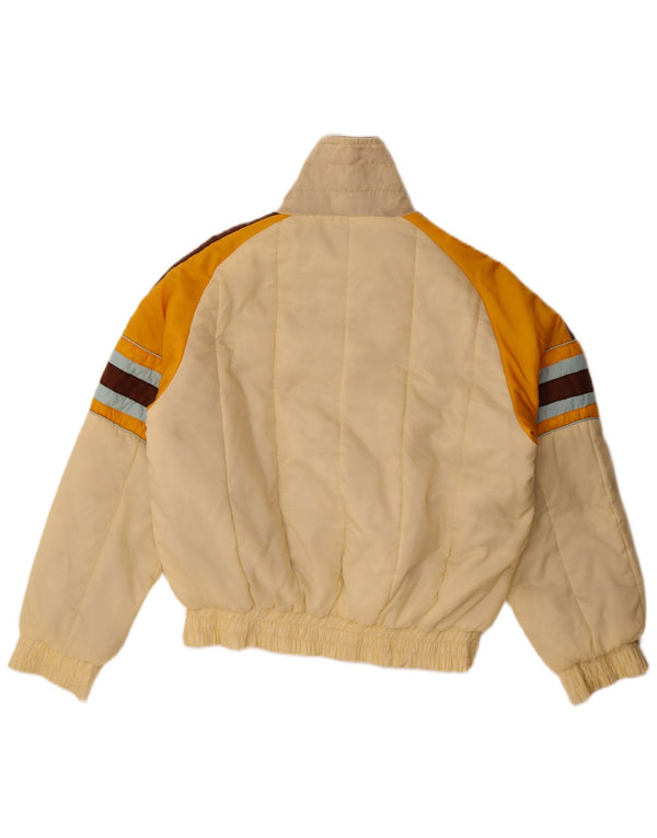 Giacca imbottita da uomo vintage UK 40 grande nylon color block beige