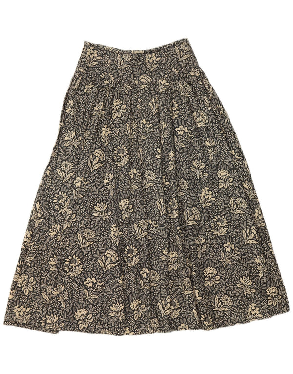 Gonna a trapezio a vita alta da donna Byblos IT 40 piccola W26 cotone floreale nero