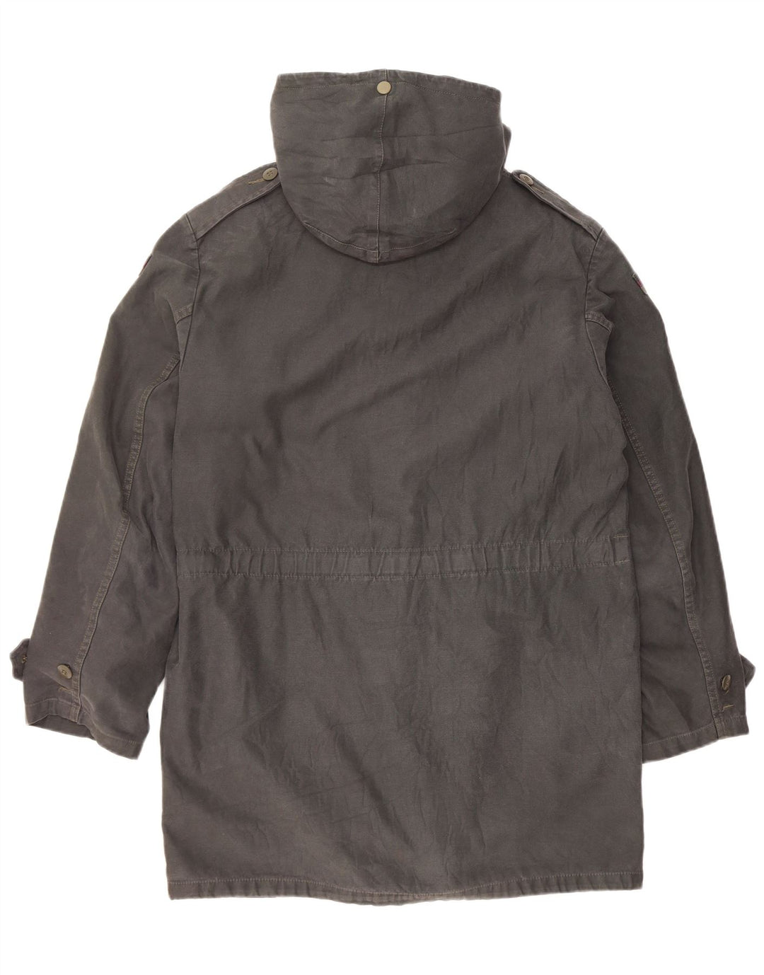 Giacca parka con cappuccio vintage da uomo UK 38 grigio medio