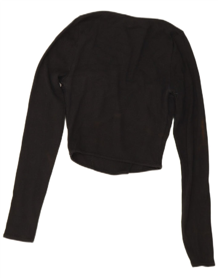 Top corto da donna Zara a maniche lunghe UK 12 medio nero