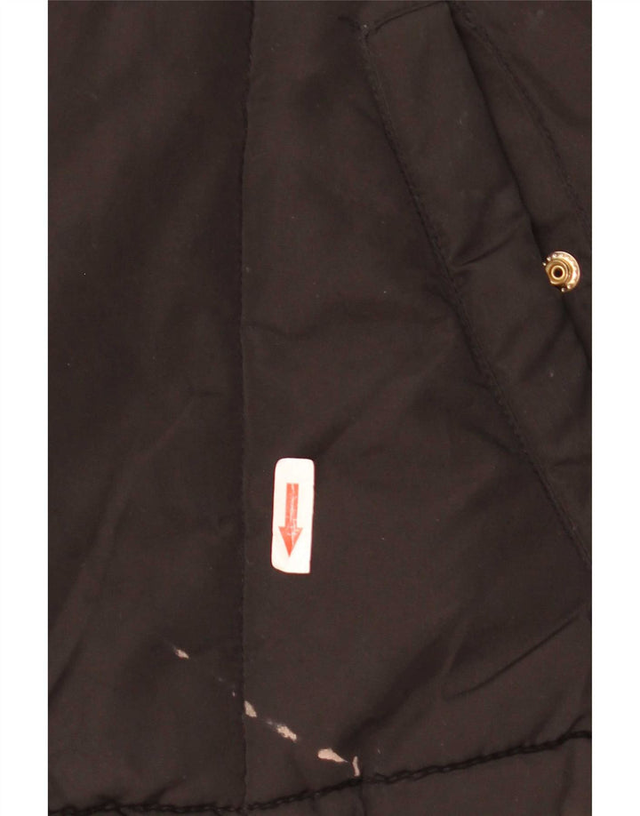 Giacca imbottita oversize con cappuccio da donna Topshop UK 8 piccola poliestere nero