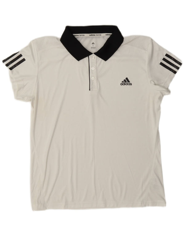 Polo da rugby da donna Adidas Climacool UK 16 grande poliestere bianco