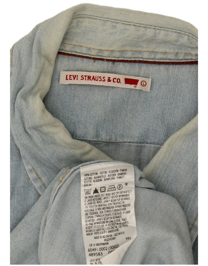 Camicia di jeans da uomo Levi's Large in cotone blu