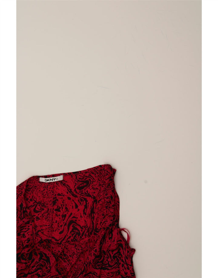 DKNY Womens Abstract Pattern Sleeveless Sheath Dress UK 12 Medium Red Vintage Dkny and Second-Hand Dkny from Messina Hembry 