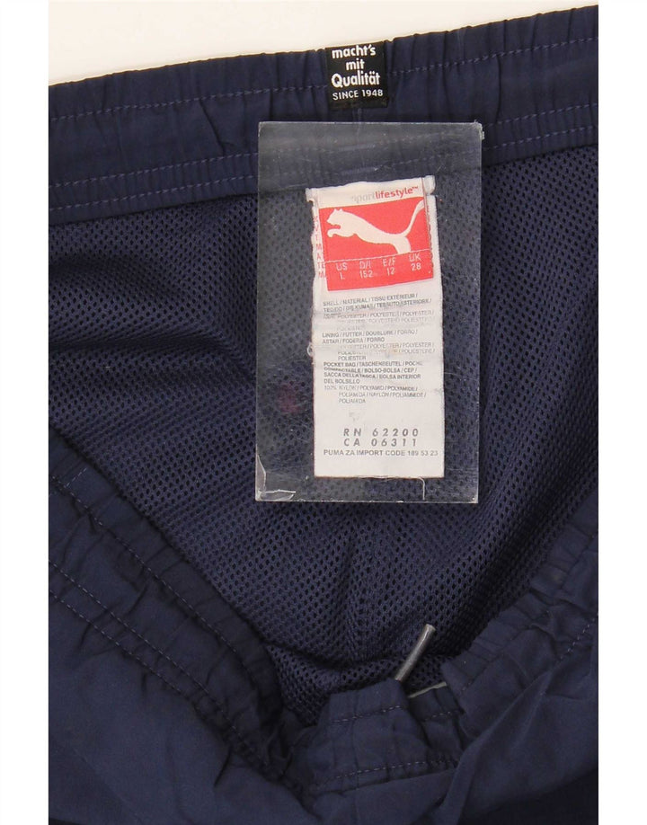 Pantaloncini sportivi grafici Puma da ragazzo 13-14 anni in poliestere blu navy