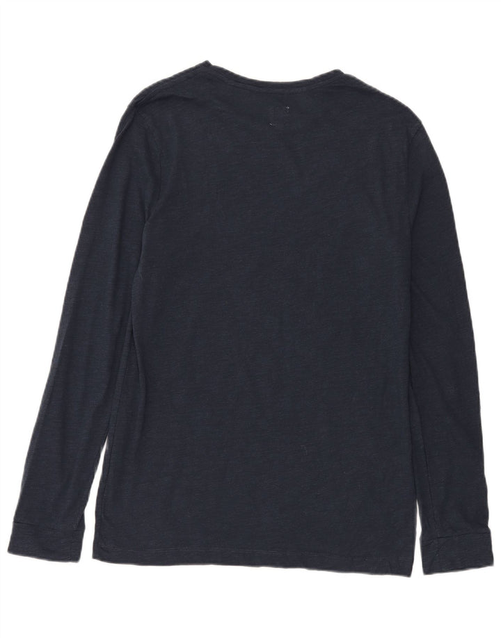 Jack Wills Top da uomo a manica lunga piccolo in cotone blu navy