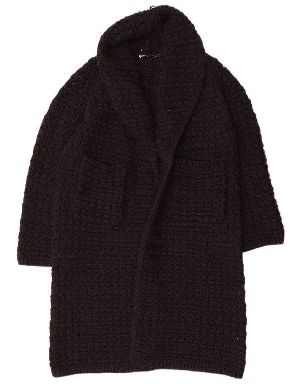 Maglione cardigan aperto oversize lungo da donna Zara UK 14 medio nero