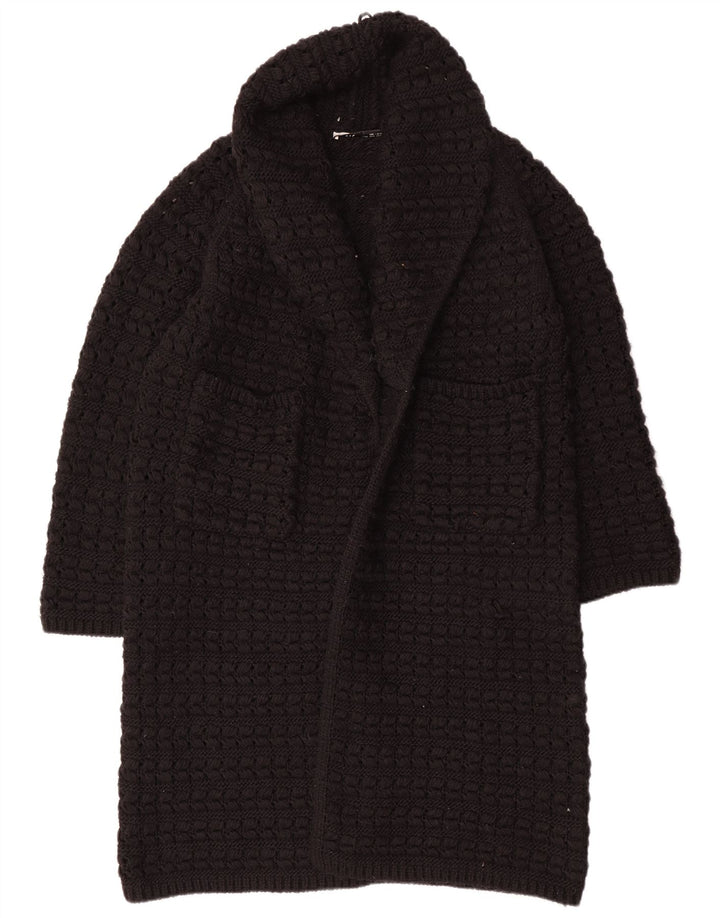 Maglione cardigan aperto oversize lungo da donna Zara UK 14 medio nero