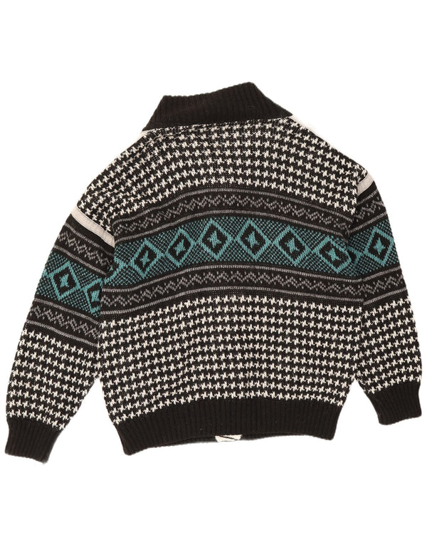 Maglione cardigan da uomo vintage XL multicolore geometrico