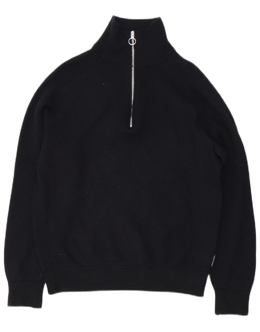 Armani Exchange Maglione da uomo con zip e collo grande in cotone nero
