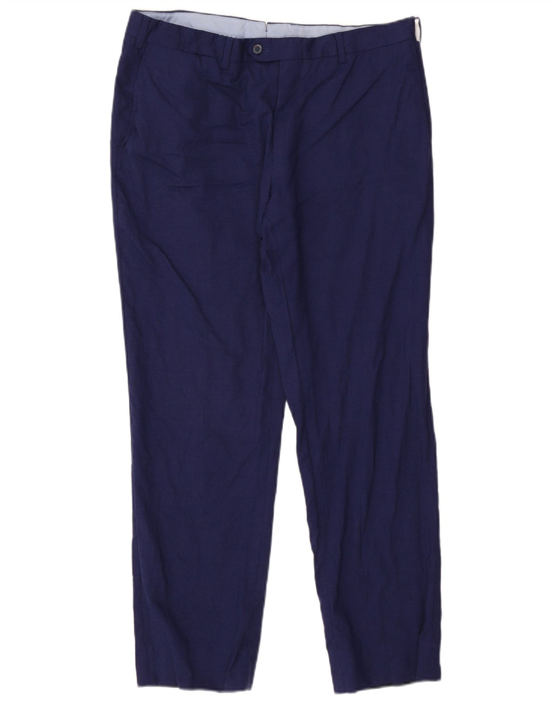 Pantaloni da abito dritti da uomo Massimo Dutti W34 L29 Blu Navy