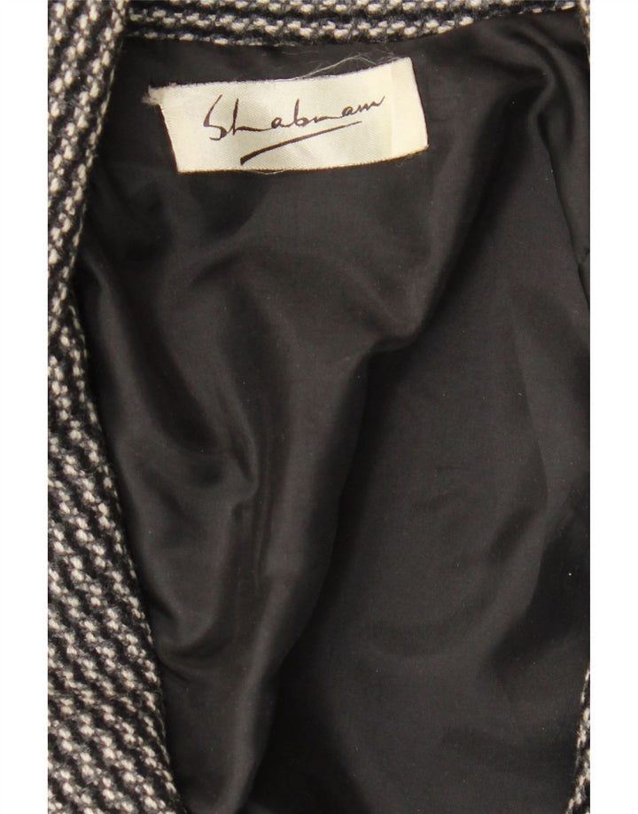 VINTAGE Womens 4 Button Blazer Jacket UK 16 Large Black Houndstooth Vintage Vintage and Second-Hand Vintage from Messina Hembry 