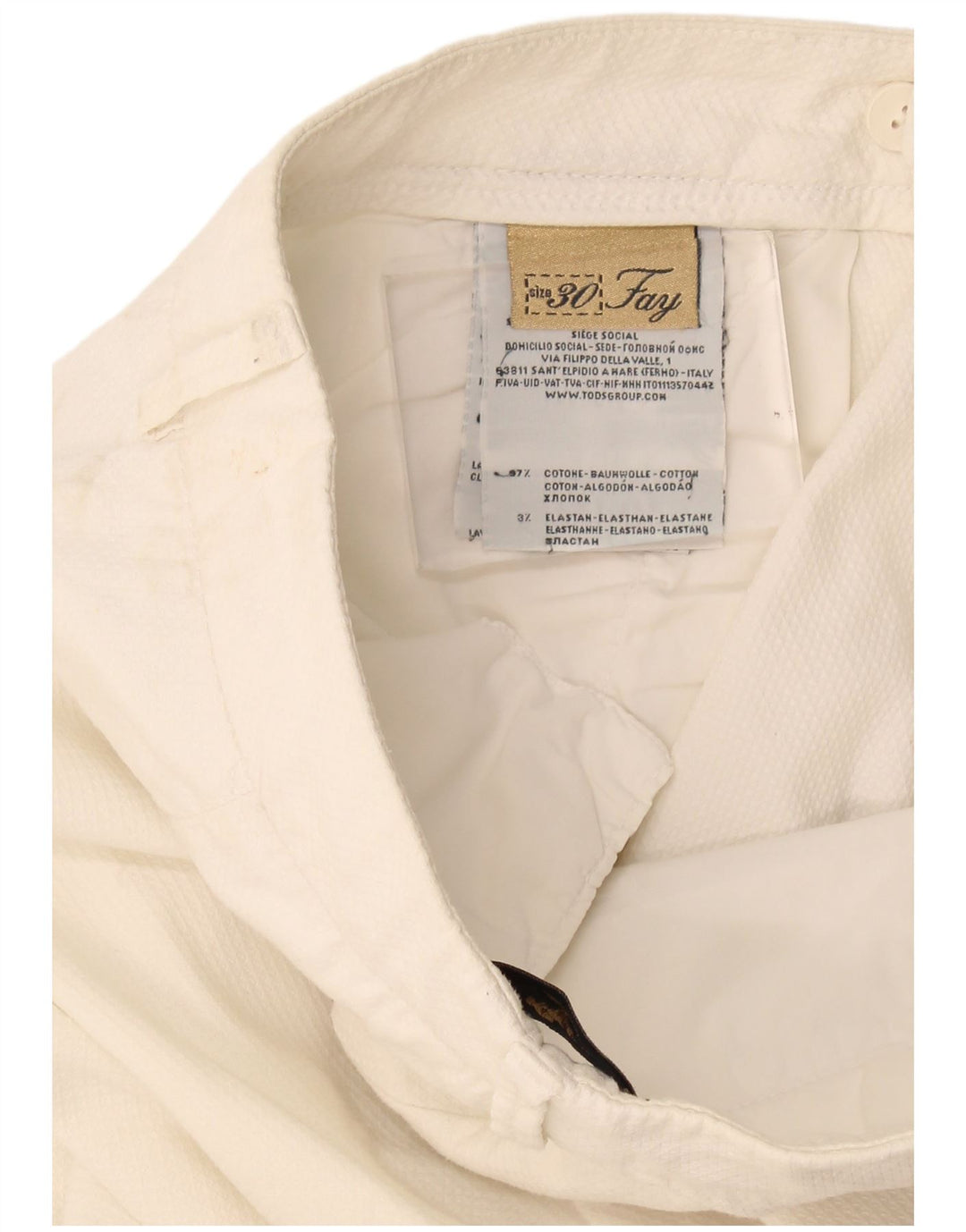 Pantaloni chino dritti da donna Fay W30 L26 cotone bianco