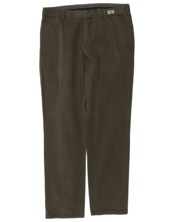 TOMMY HILFIGER Pantaloni chino dritti da uomo W33 L32 cotone kaki