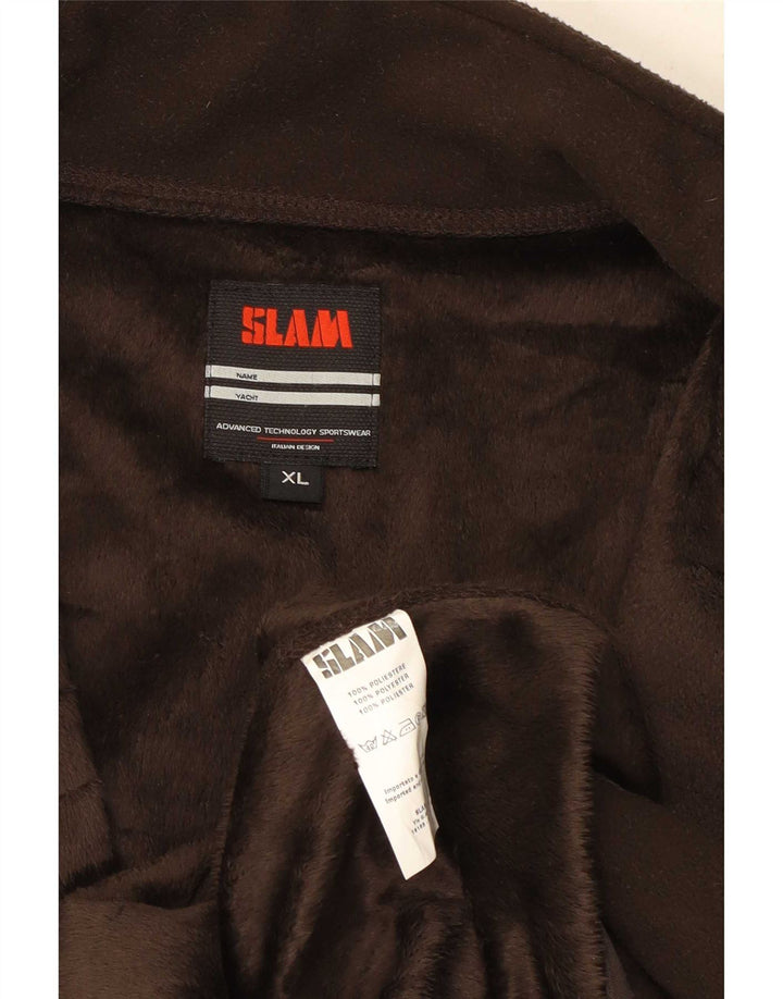 Giacca in pile da uomo Slam UK 42 XL poliestere marrone