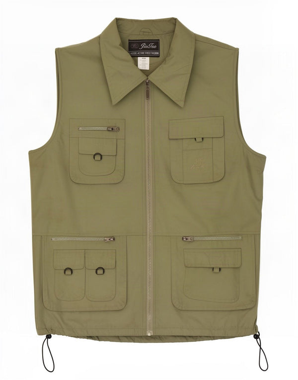 Gilet pratico da uomo Jintao UK 44 2XL cotone kaki