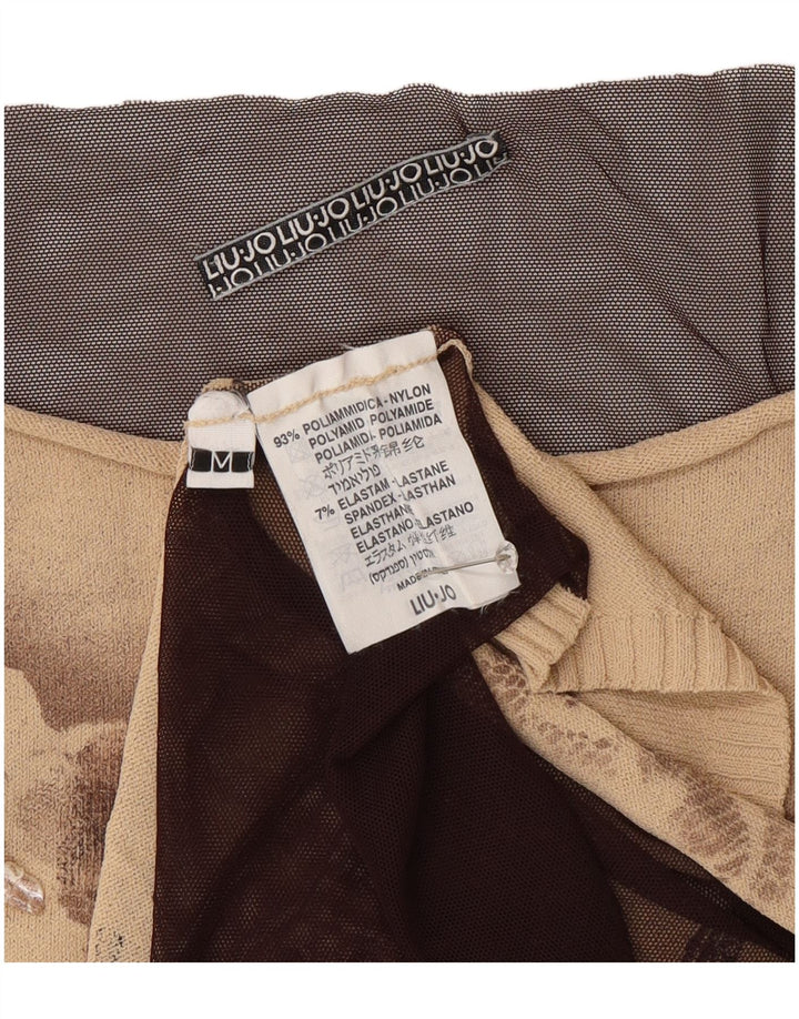 Top in camicetta trasparente da donna Liu Jo UK 12 Blocco colore beige medio