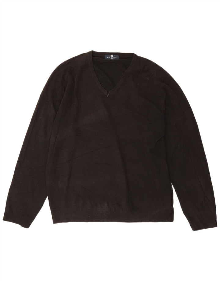 Maglione maglione con scollo a V da uomo Marks & Spencer UK 41/43 grande nero
