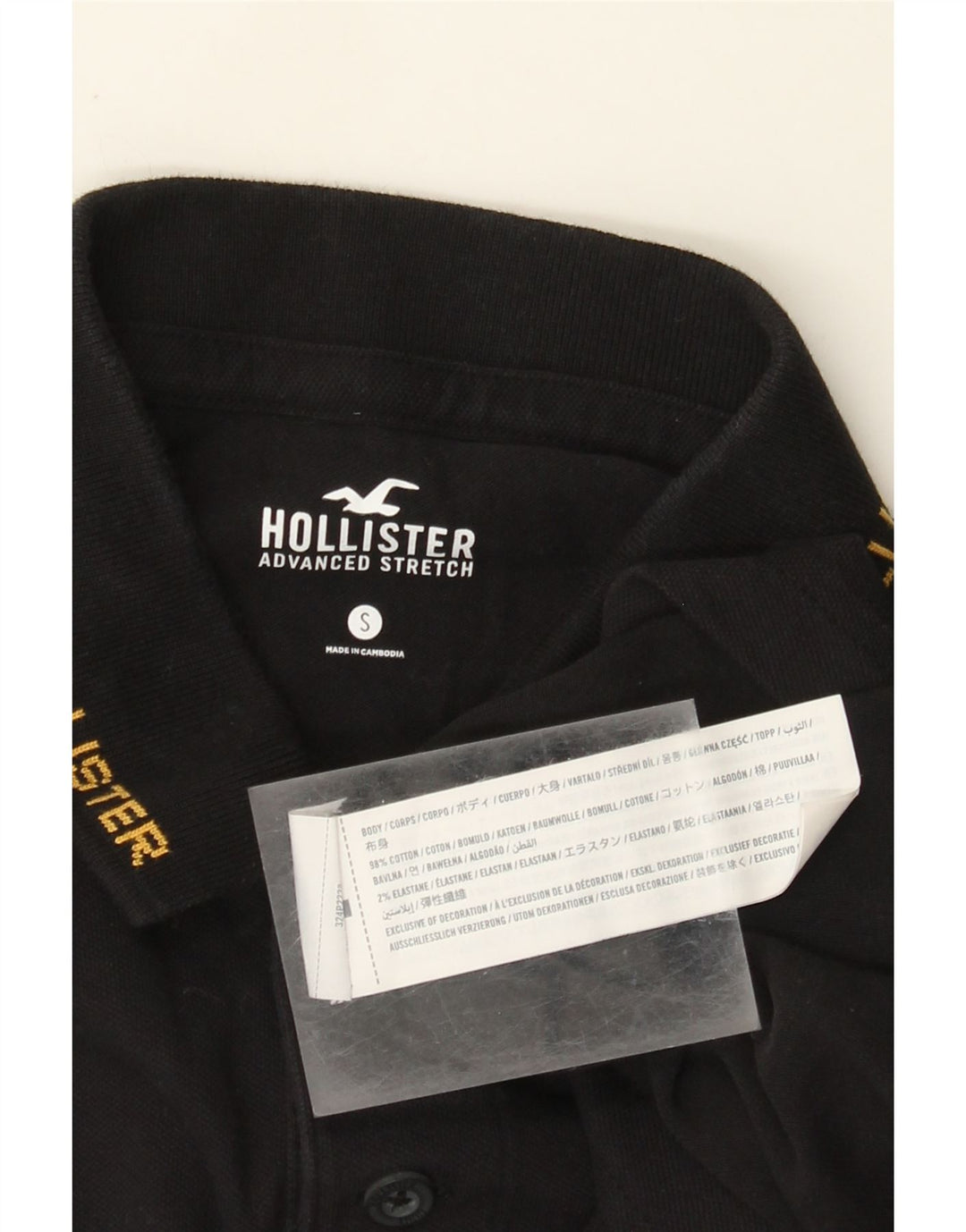 Polo Hollister da uomo piccola in cotone nero