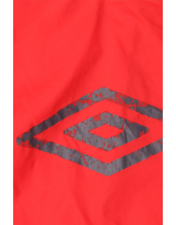 Giacca antipioggia con cappuccio grafica per ragazzi Umbro 13-14 anni Rossa