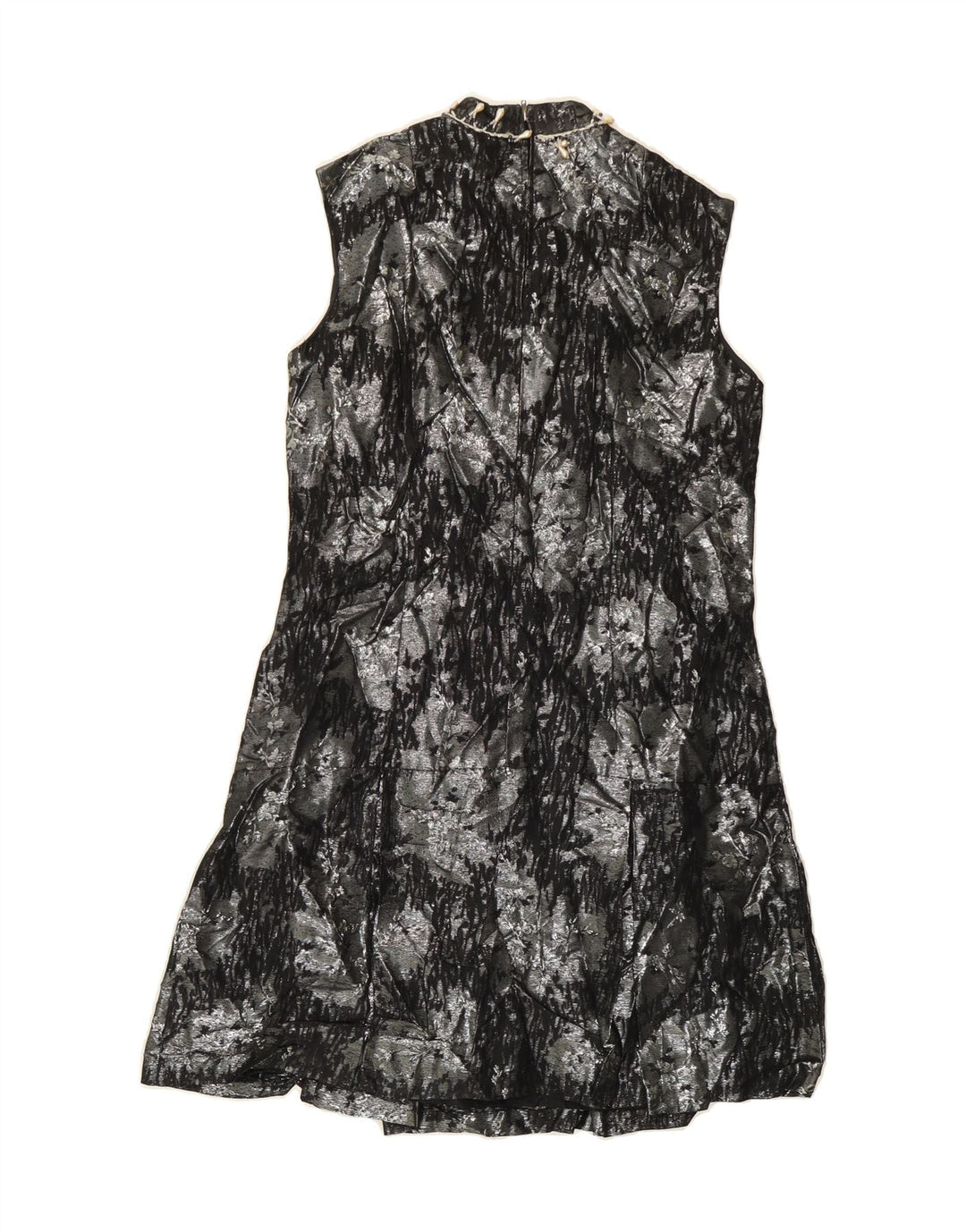 VINTAGE Womens Abstract Pattern A-Line Dress UK 12 Medium Silver Vintage Vintage and Second-Hand Vintage from Messina Hembry 