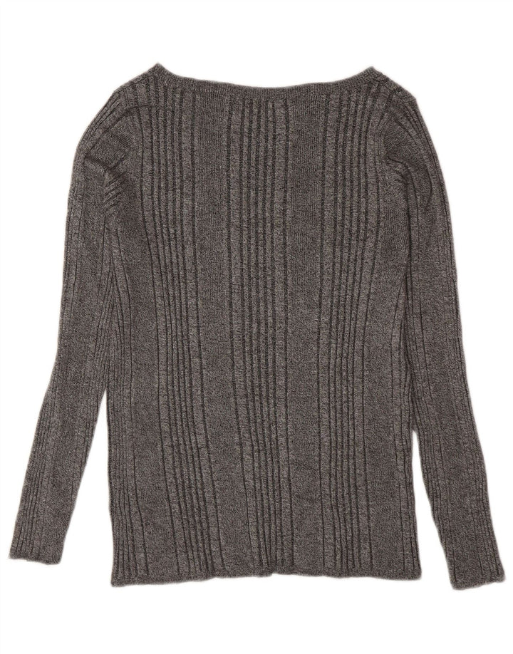 Top manica lunga da donna Marks & Spencer UK 18 XL viscosa grigia