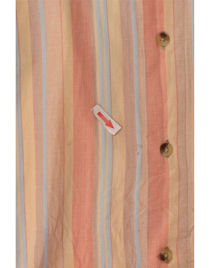 Camicia da uomo Marlboro Classics XL in cotone a righe arancioni