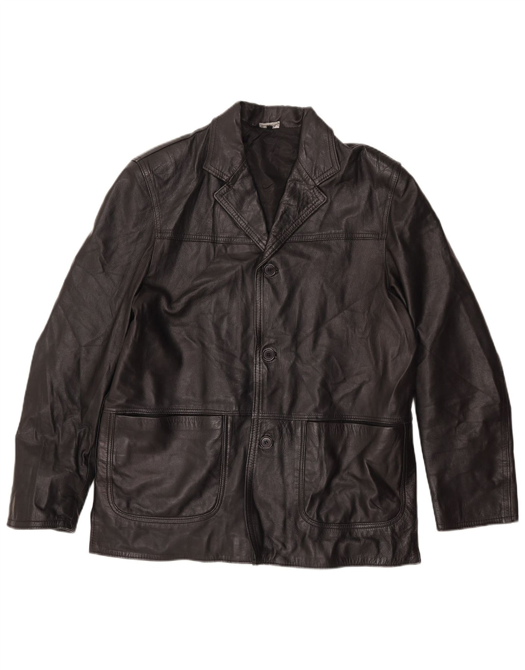 Giacca in pelle da uomo VINTAGE UK 42 XL in pelle nera