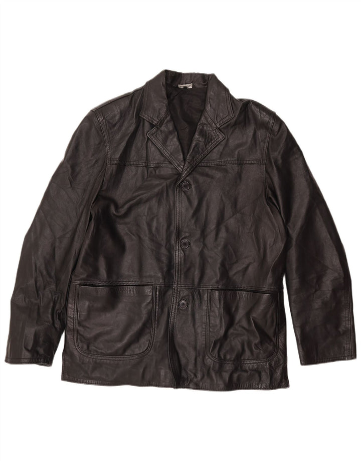 Giacca in pelle da uomo VINTAGE UK 42 XL in pelle nera