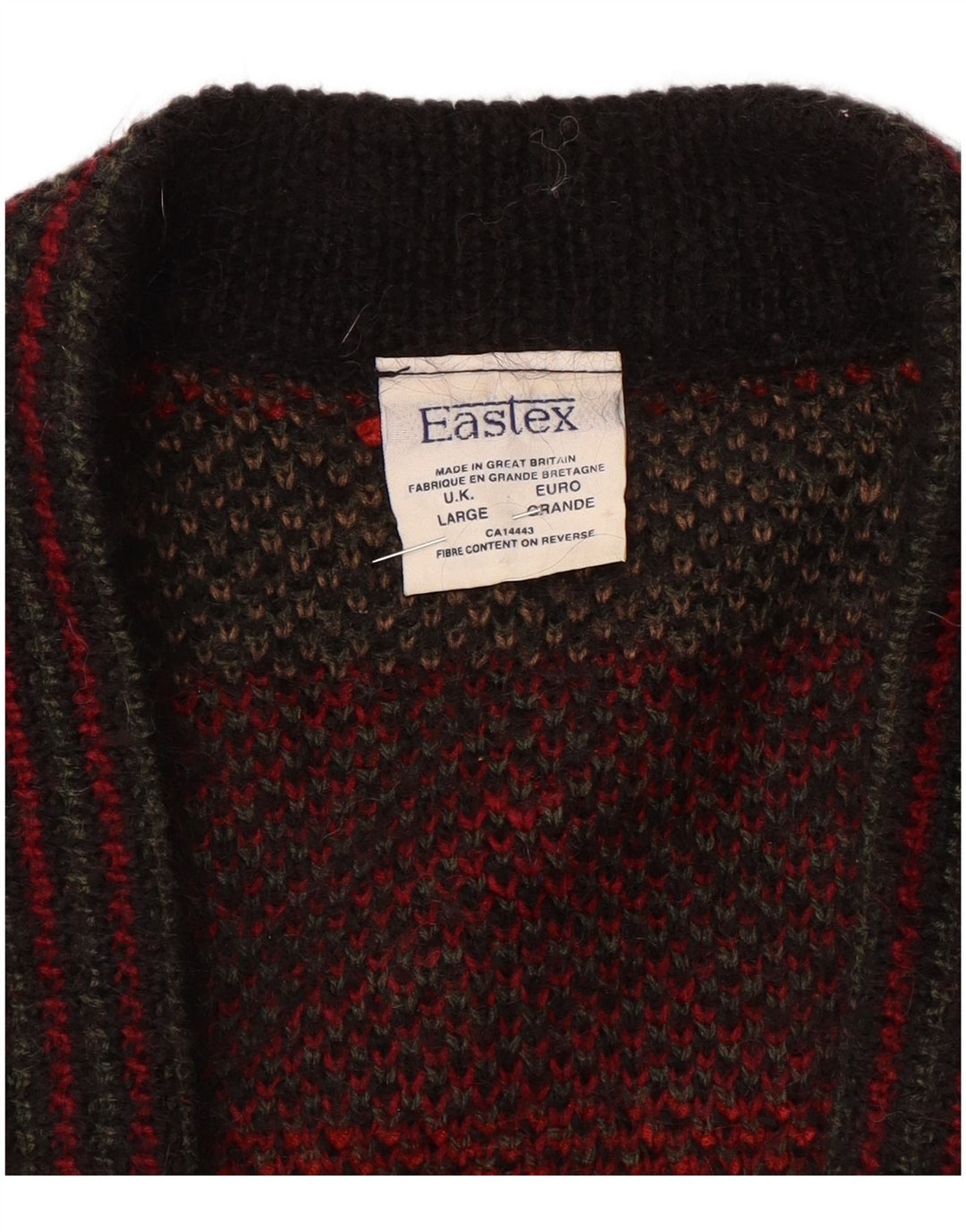 Maglione cardigan oversize da donna EASTEX UK 16 Grande acrilico rosso Fair Isle