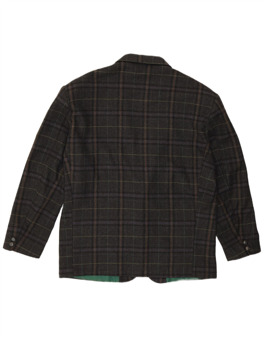 Giacca blazer da uomo a 2 bottoni VINTAGE IT 54 2XL lana a quadri grigia