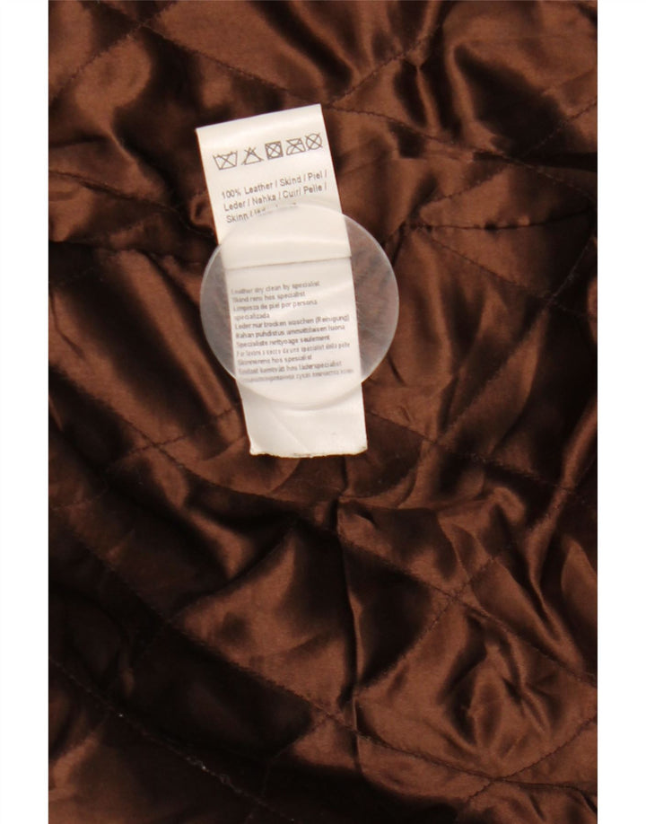 Giacca in pelle vintage da uomo UK 40 grande in pelle marrone