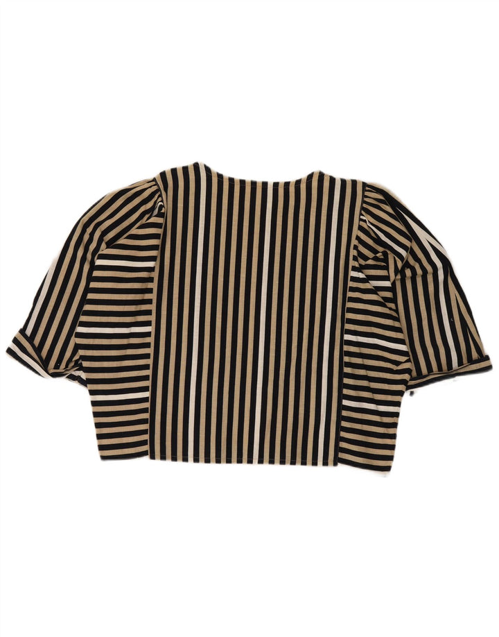 C&A Camicetta corta da donna Top EU 42 Grande cotone a righe nere