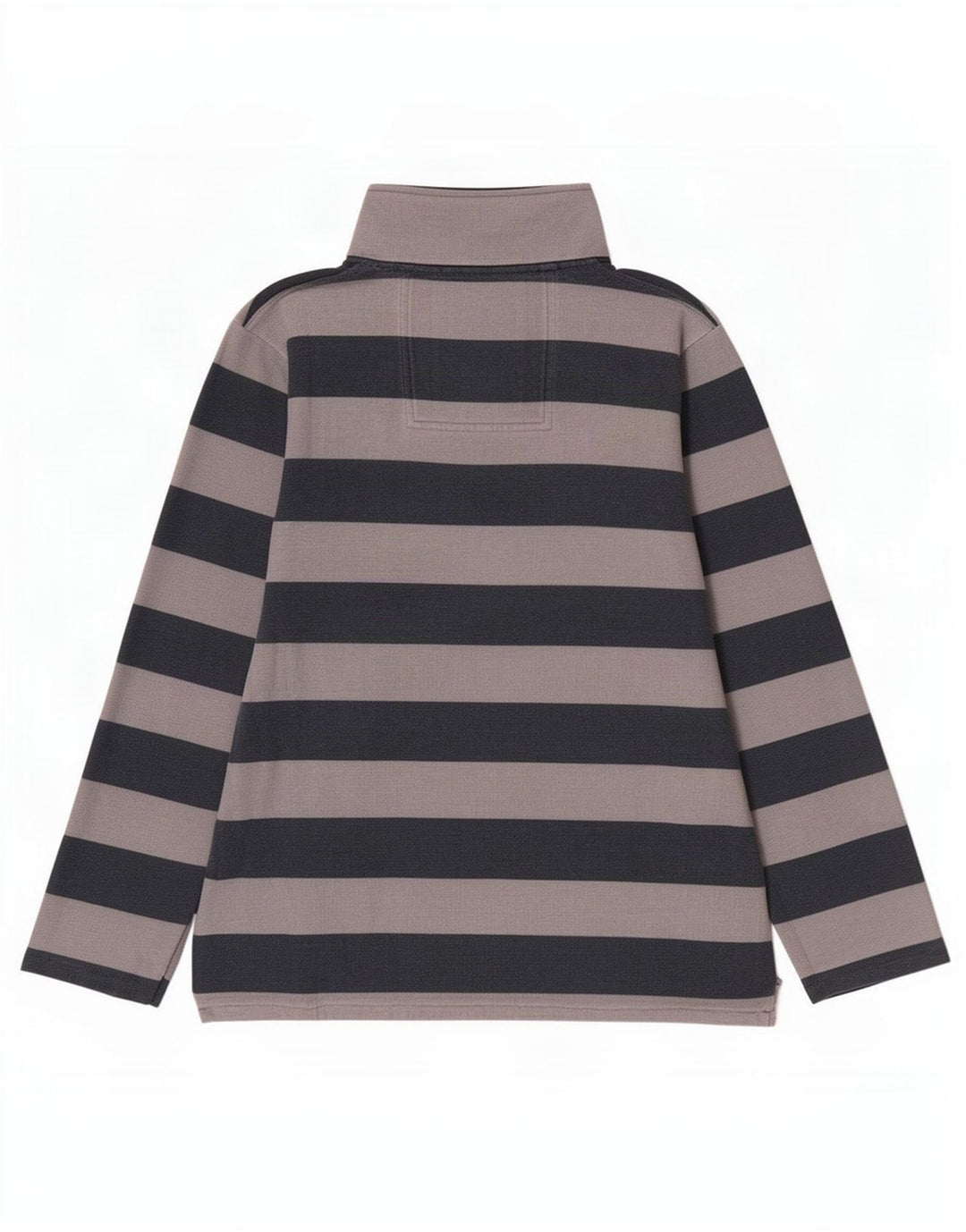 Crew Clothing Felpa con collo con zip da uomo Maglione grigio medio a righe