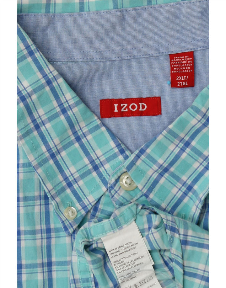 Camicia alta da uomo IZOD 2XL in cotone a quadri blu