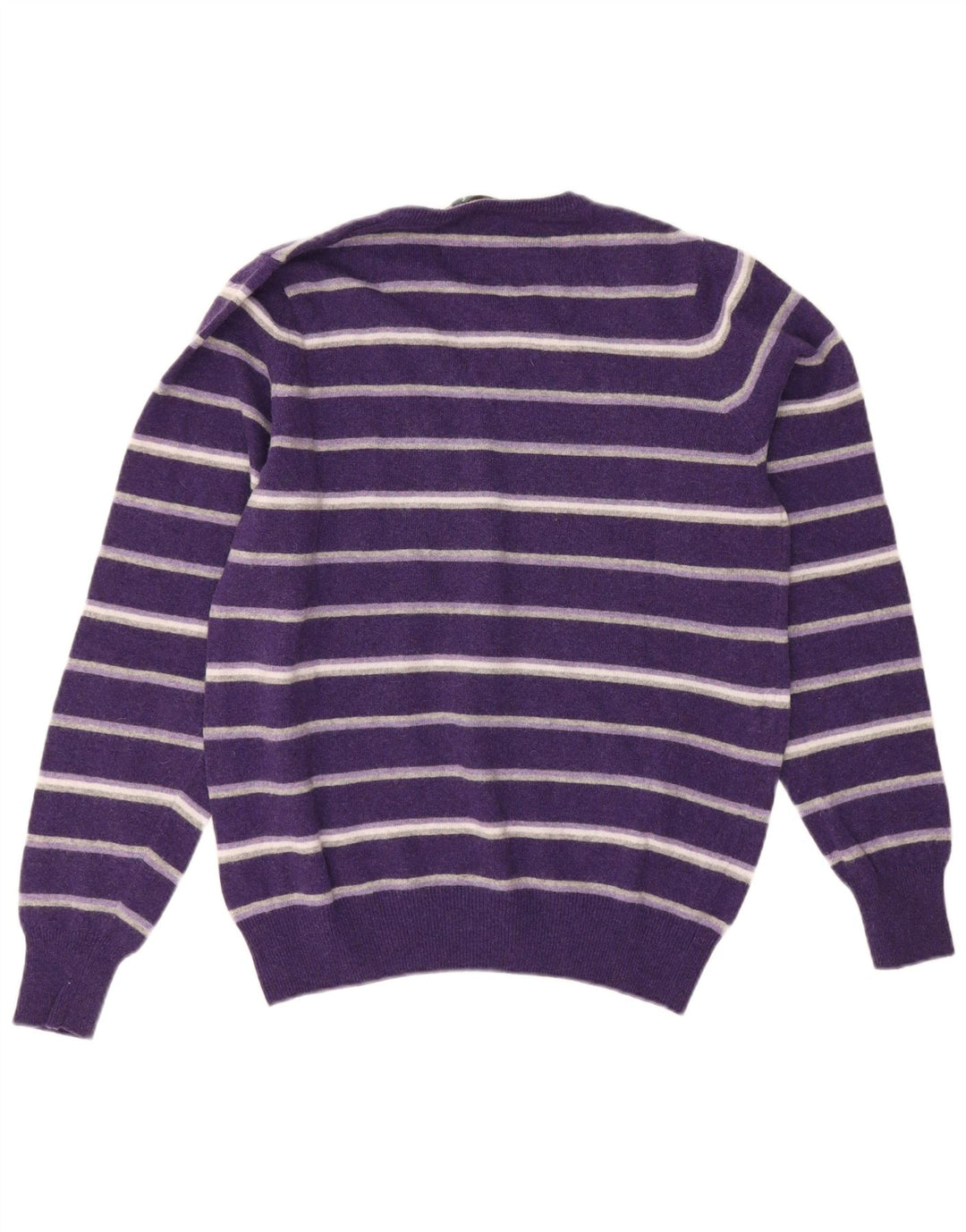 Maglione da uomo con scollo a V Brooksfield IT 48 Lana a righe viola medio