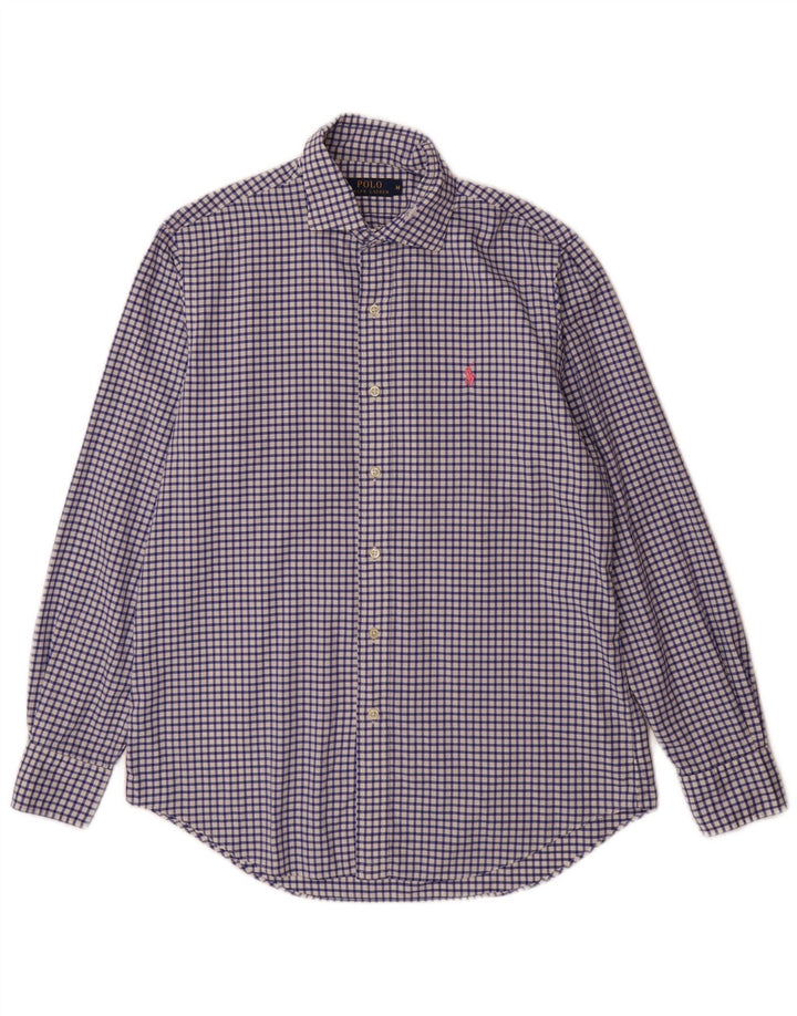 Polo Ralph Lauren Camicia da uomo in cotone a quadretti blu medio
