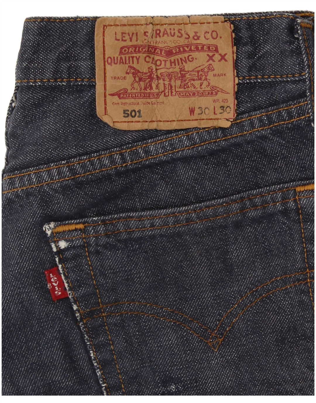LEVI'S Womens 501 Denim Shorts W30 Medium Navy Blue