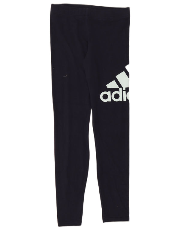 Leggings grafici Adidas per ragazze 14-15 anni in cotone blu navy