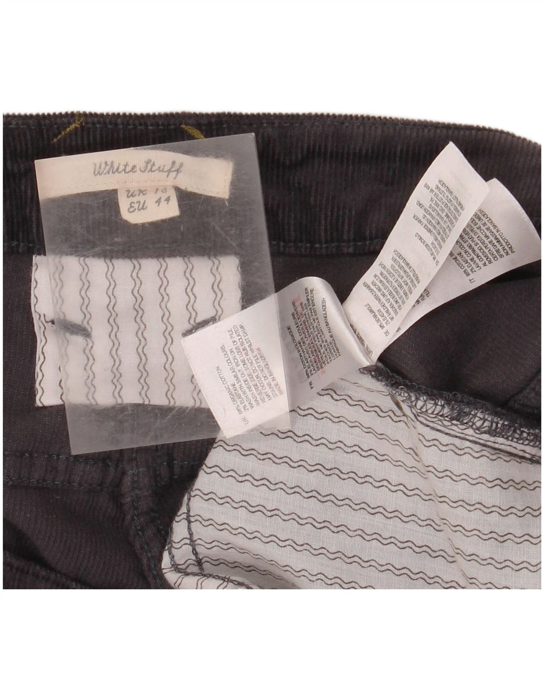 WHITE STUFF Pantaloni dritti da uomo in velluto a coste UK 16 Large W32 L32 Blu navy